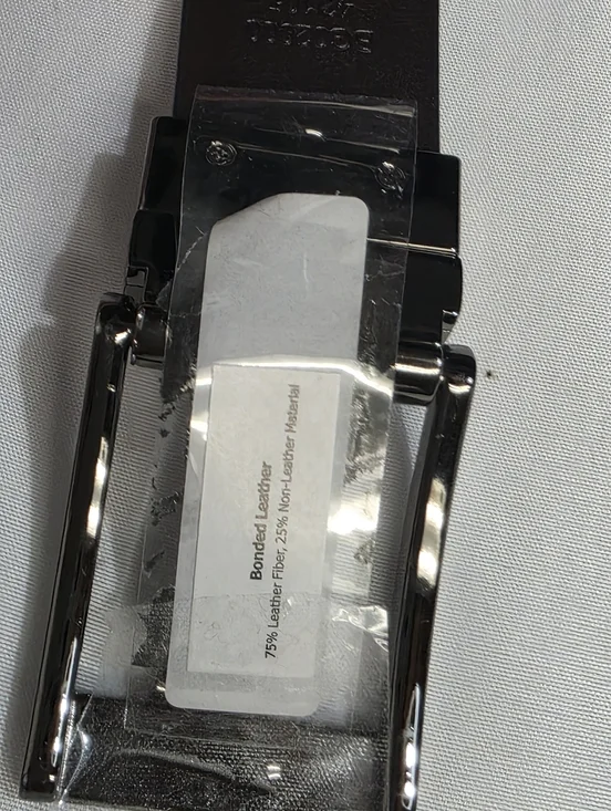 Grand Slam Black Mens Size 42 Textured Leather Belt with Silver Tone - Picture 3 of 7